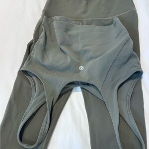 Lululemon Olive Green Leggings and Sports Bra Set
